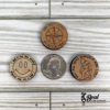 Geocache Swag Tokens Did it for the Smiley Fun not lost just geocaching not all who wander are lost 1