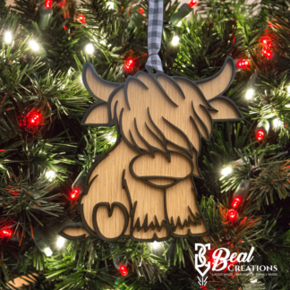 Highland Cow Ornament Christmas Tree Unique Car Charm Cow Lover Gift 1