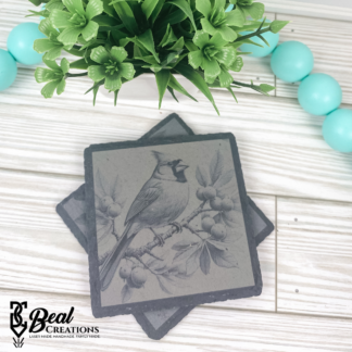 Cardinal Memorial Slate Coaster Set of Four New Home Housewarming Gift 1