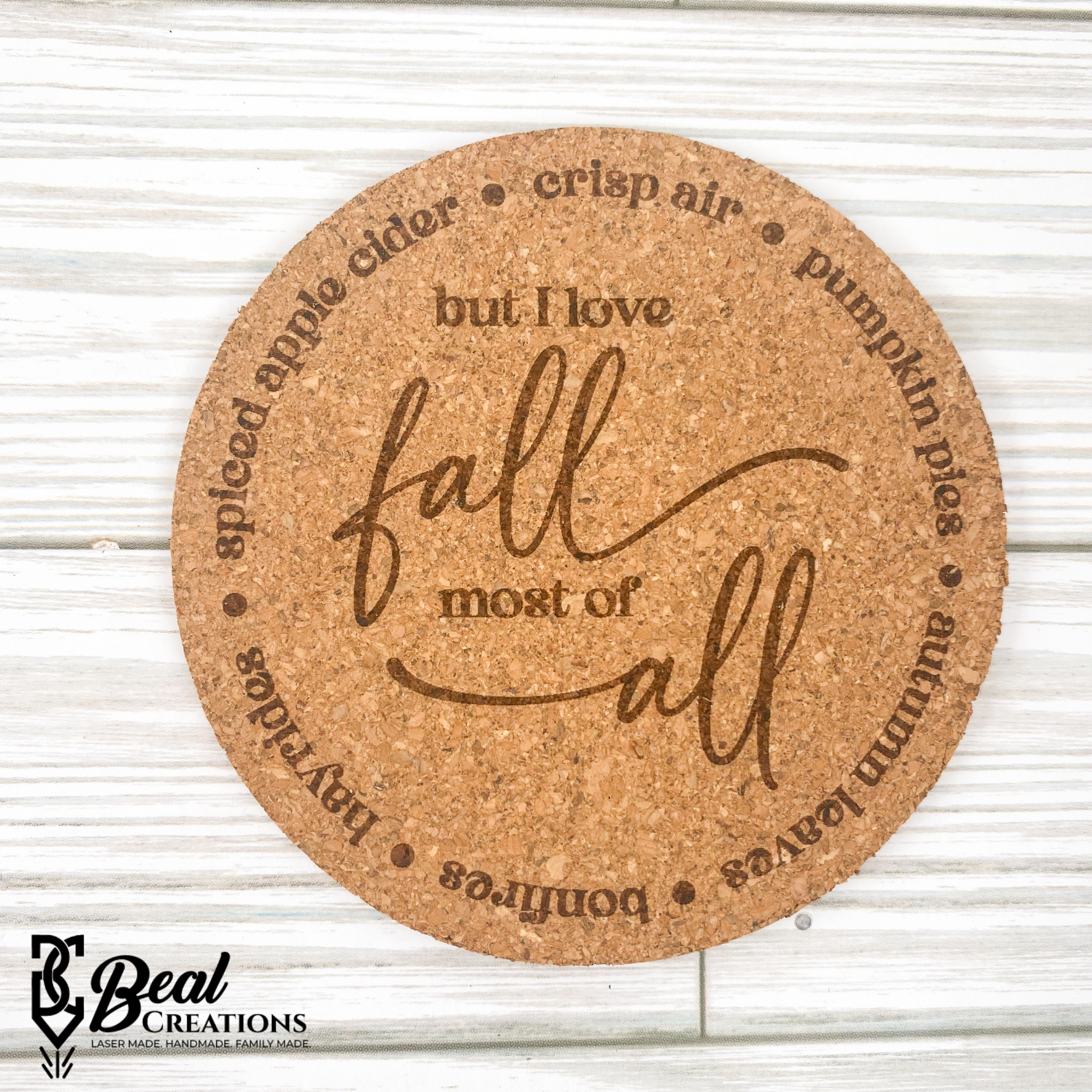 Fall Cork Coasters New Home Housewarming Gift Autumn Vibes Pumpkins 3