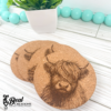 Highland Cow Cork Coaster Set of Four Housewarming Gift 2