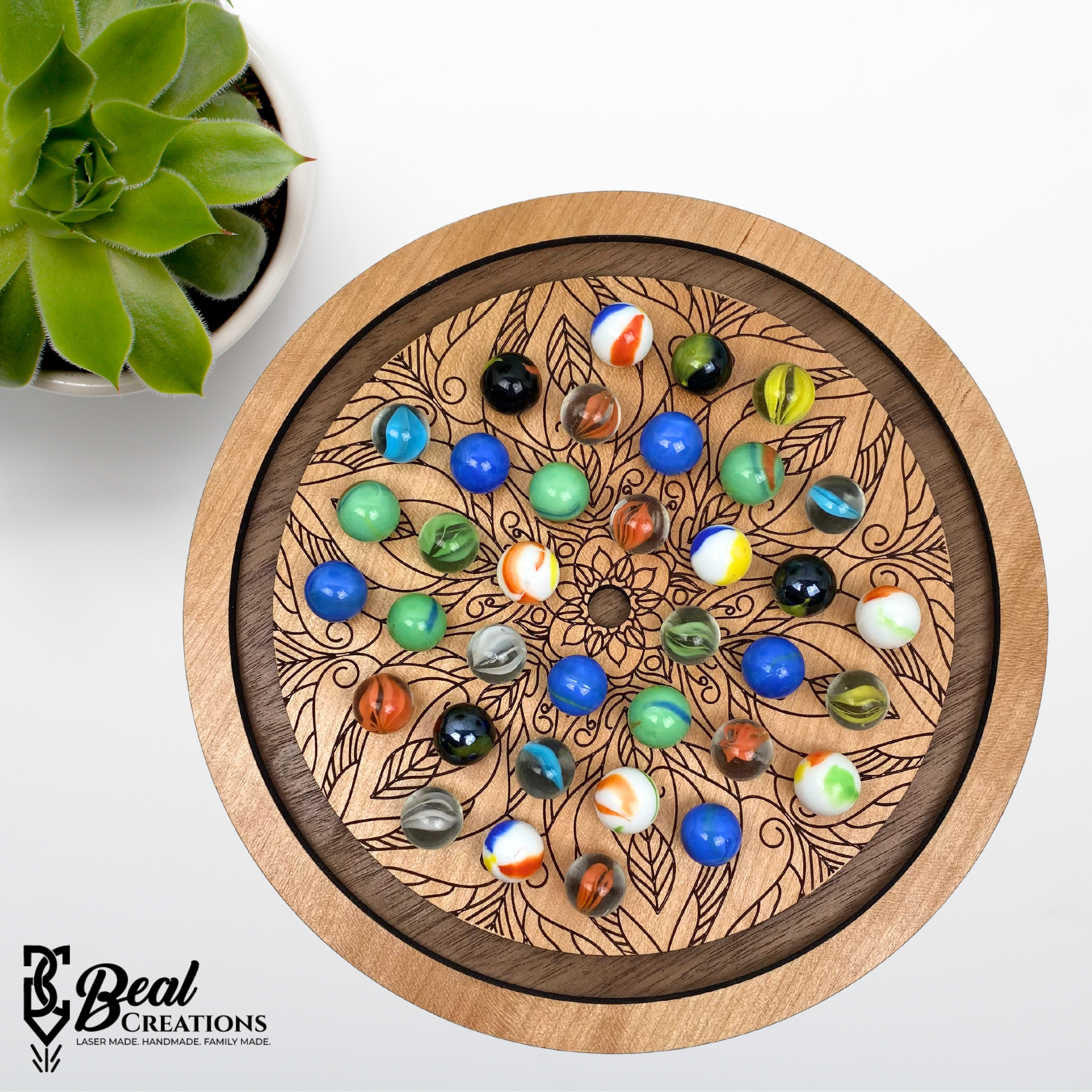 Marble Solitaire Venetian Solitaire Wooden Heirloom Games Marble Family Game Night 1