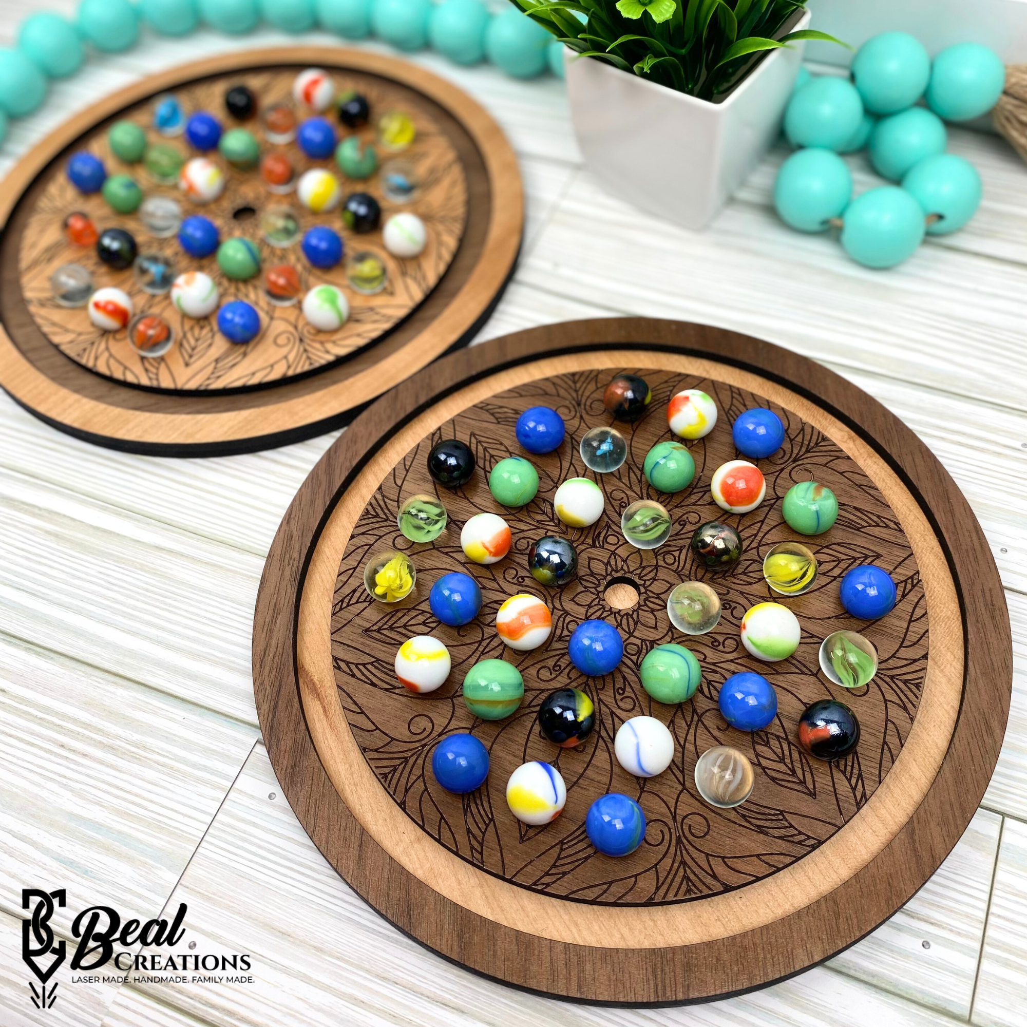 Marble Solitaire Venetian Solitaire Wooden Heirloom Games Marble Family Game Night 3