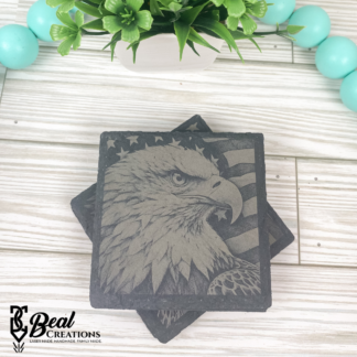 Patriotic Eagle Slate Coaster Set of Four New Home Housewarming Gift 1