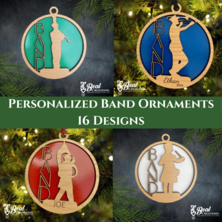 Personalized Marching Band Ornaments for Kids High School Instrument Clarient Oboe Cymbals Drum Flag Line Flute Sax Trombone Trumpet Tuba 1