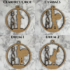 Personalized Marching Band Ornaments for Kids High School Instrument Clarient Oboe Cymbals Drum Flag Line Flute Sax Trombone Trumpet Tuba 3