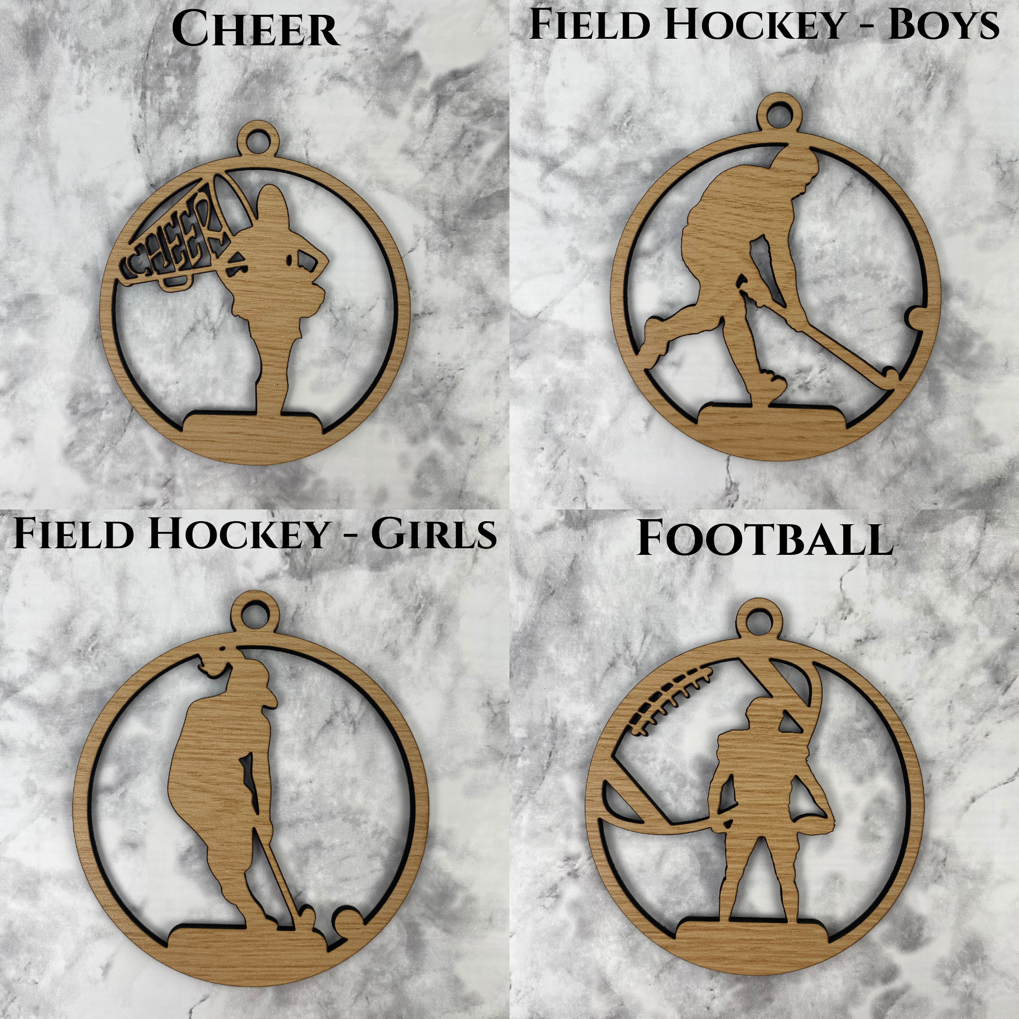 Personalized Sports Ornaments for Kids Team Gift Cheer Cheerleading Field Hockey Football Girls Boys
