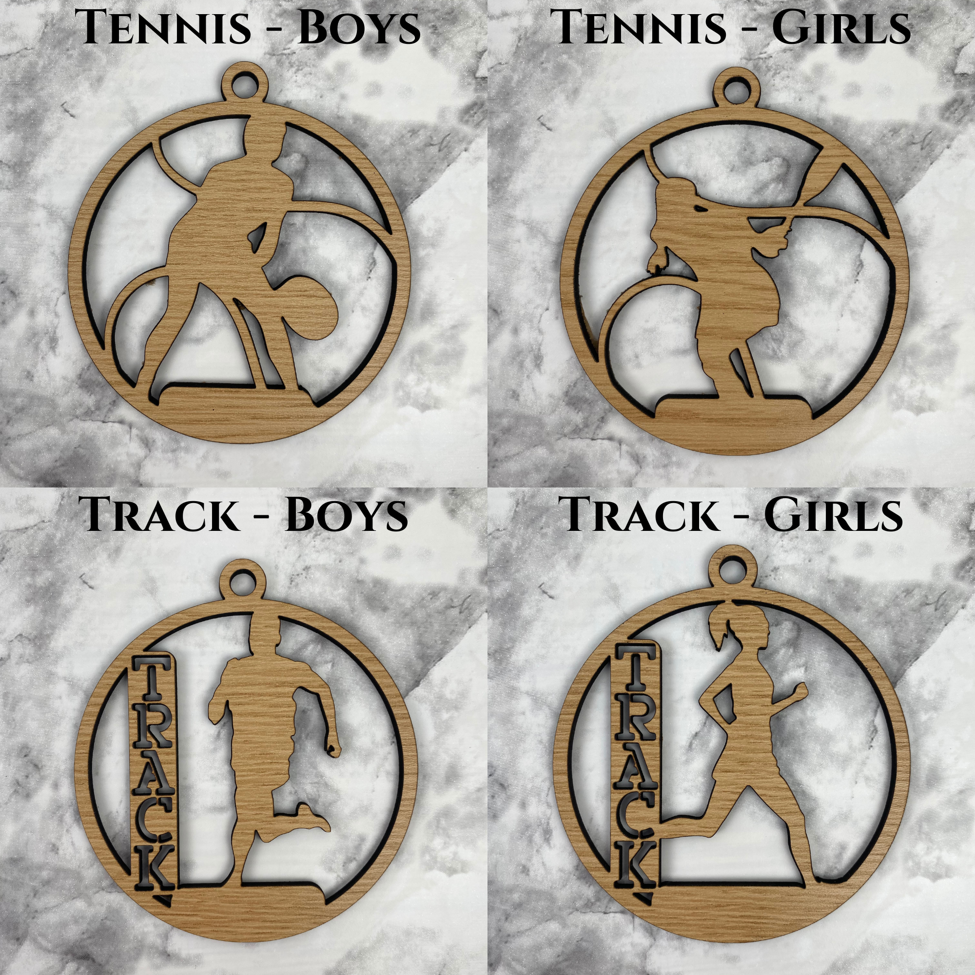 Personalized Sports Ornaments for Kids Team Gift Tennis Track Boys Girls
