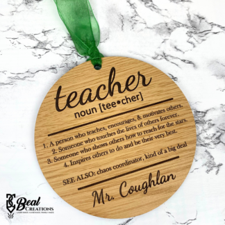 Personalized Teacher Definition Ornament Christmas Gift from Student 3