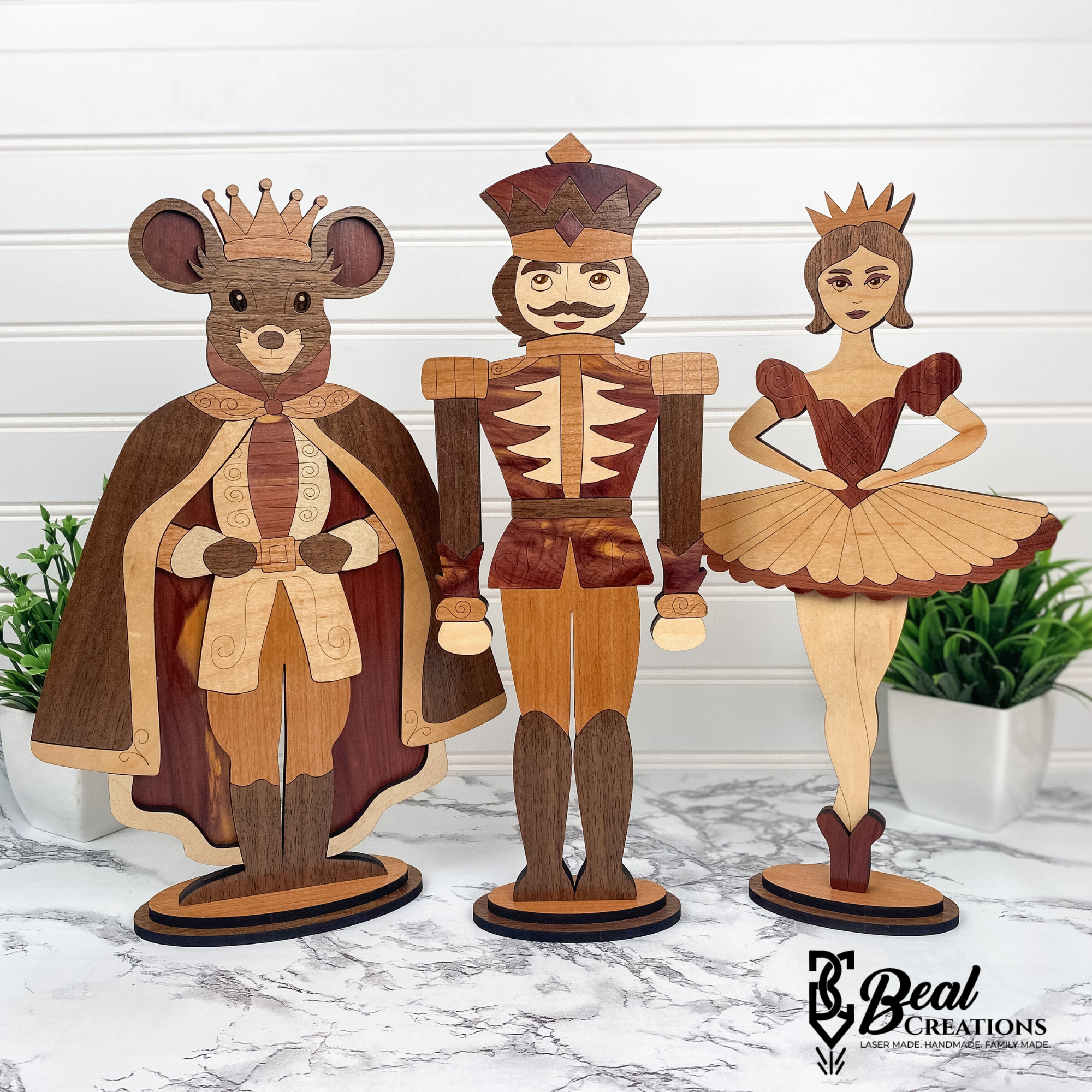 Wooden Nutcracker Ballet Decor Christmas Mantle Decoration Sugar Plum Fairy Mouse King 1