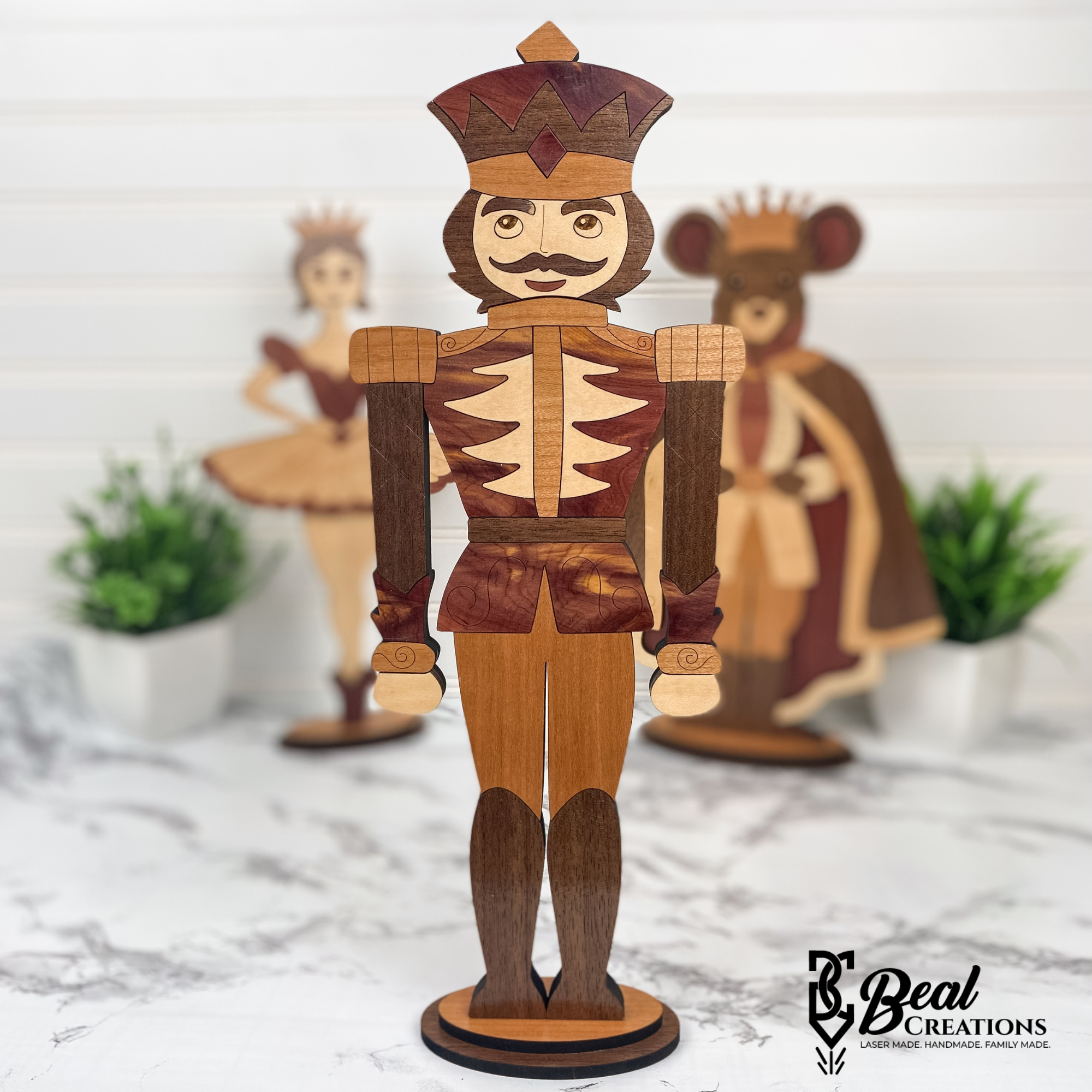 Wooden Nutcracker Ballet Decor Christmas Mantle Decoration Sugar Plum Fairy Mouse King 2