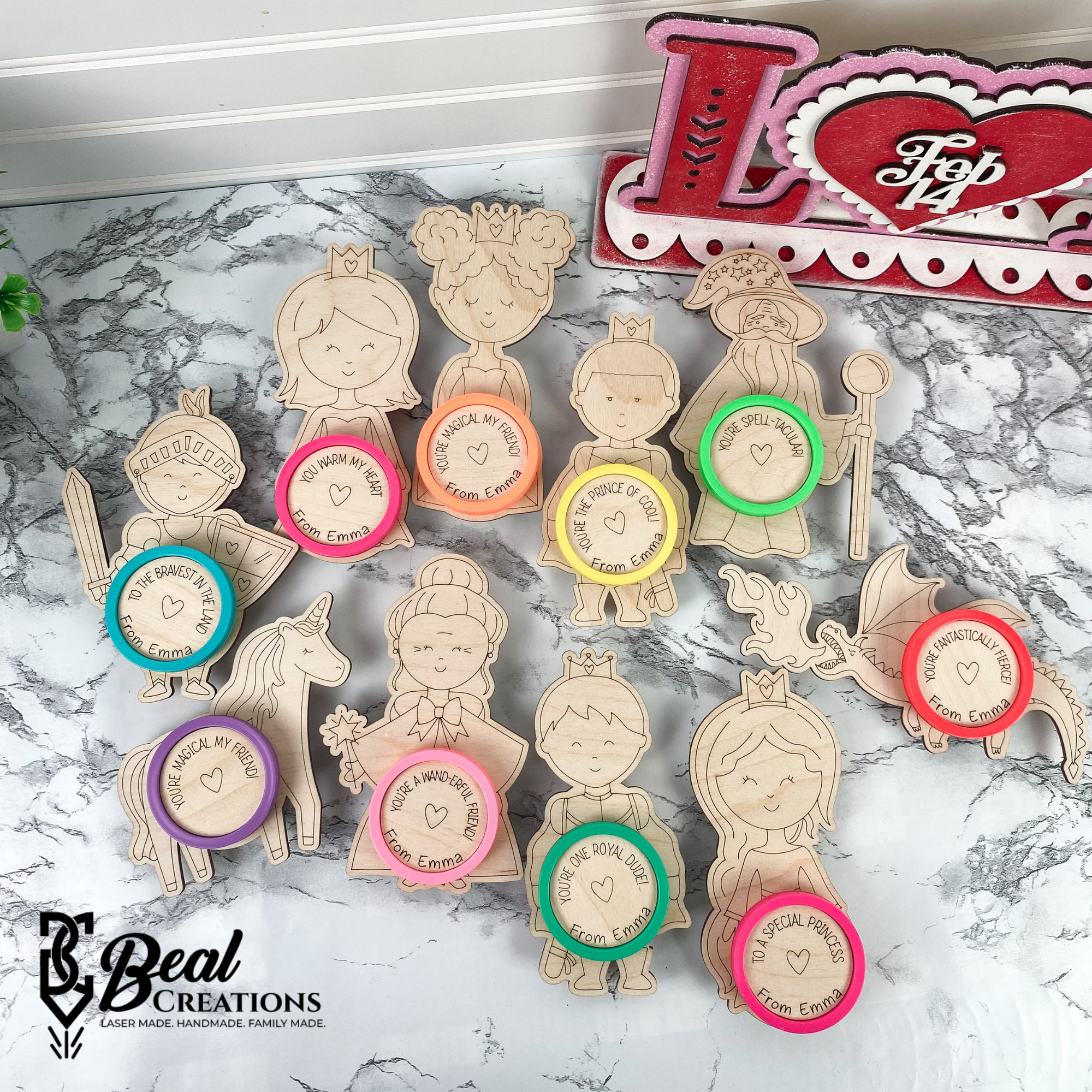 Personalized Kids Play Doh Valentines Party Favors Candy Alternative Classroom Gift Fairy Tale Princess Dragon Knight 2