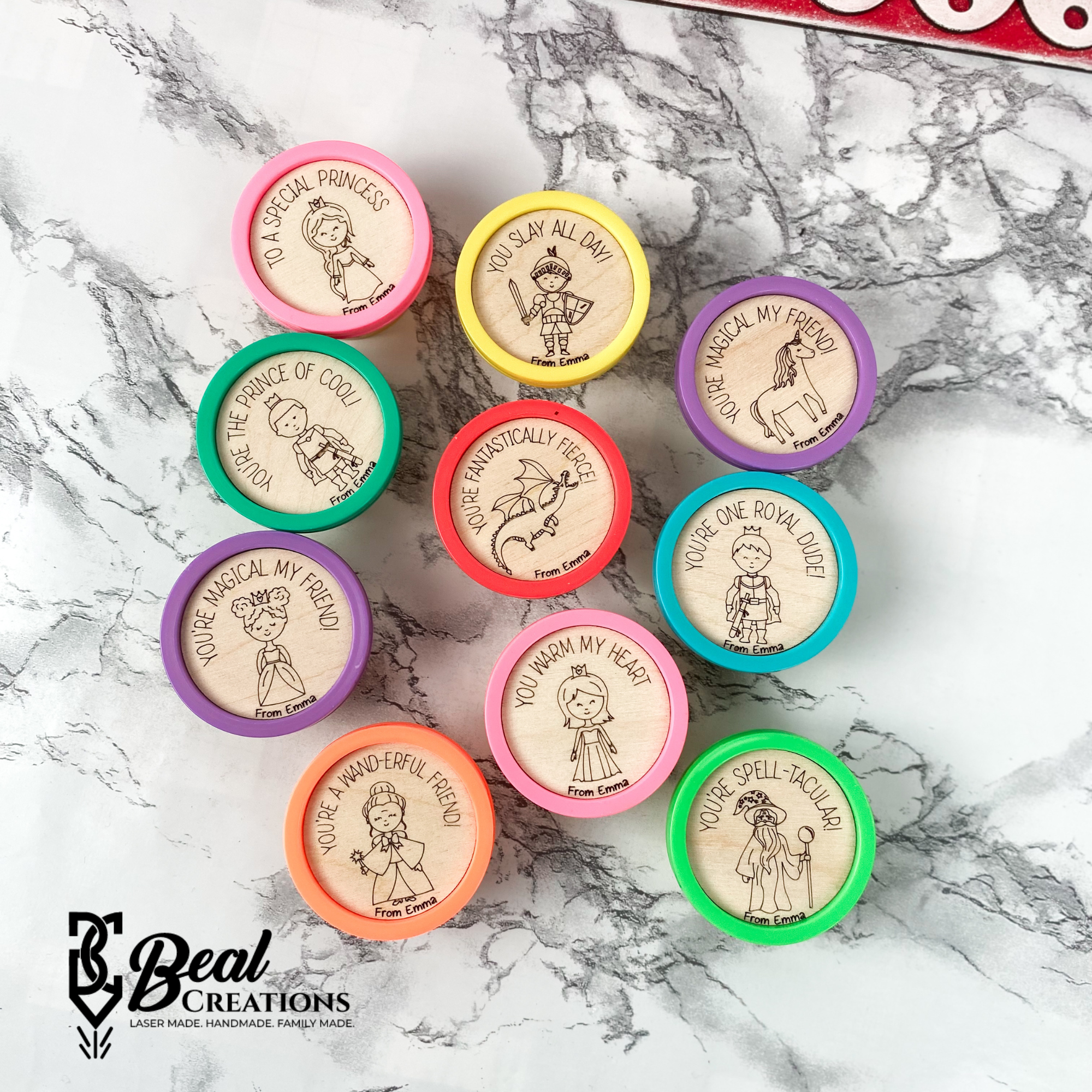 Personalized Kids Play Doh Valentines Party Favors Candy Alternative Classroom Gift Fairy Tale Princess Dragon Knight 4
