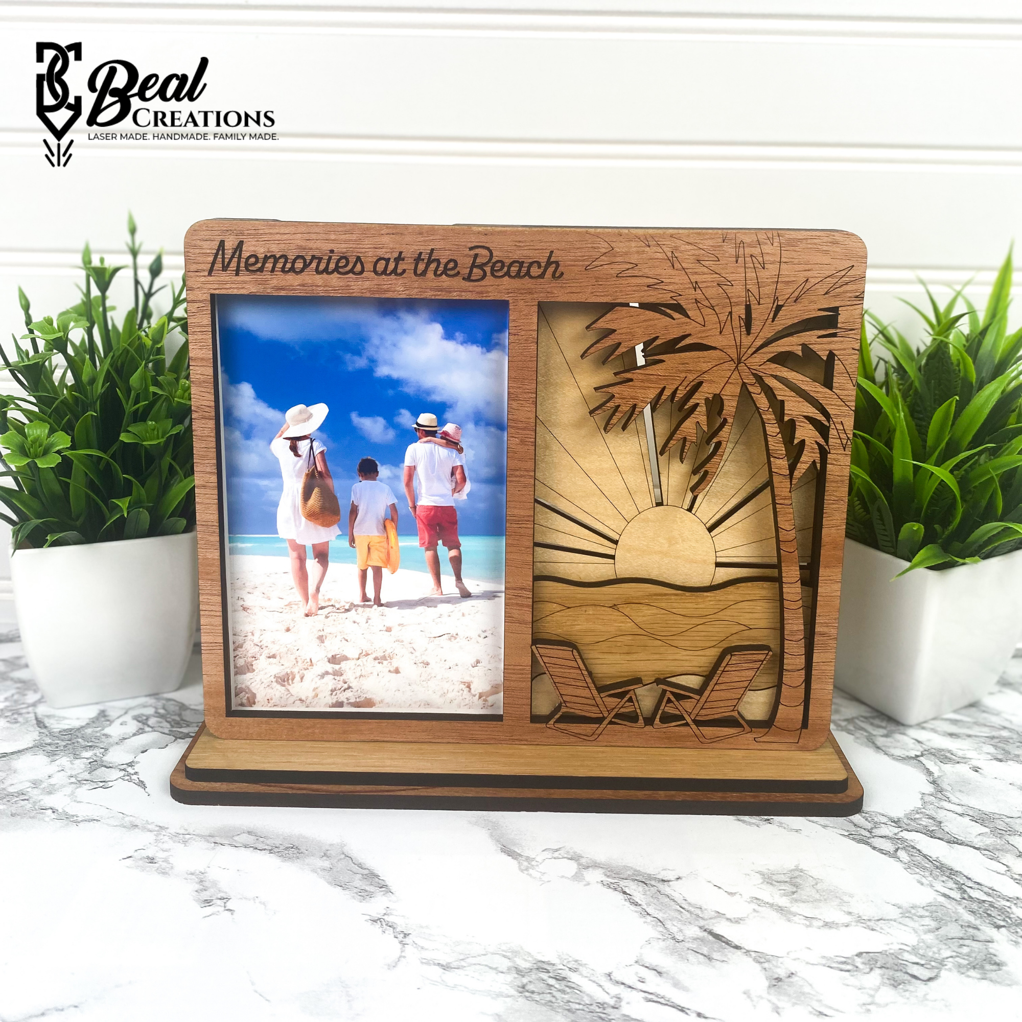 Wooden Beach Frame Photo Picture Vacation Gift