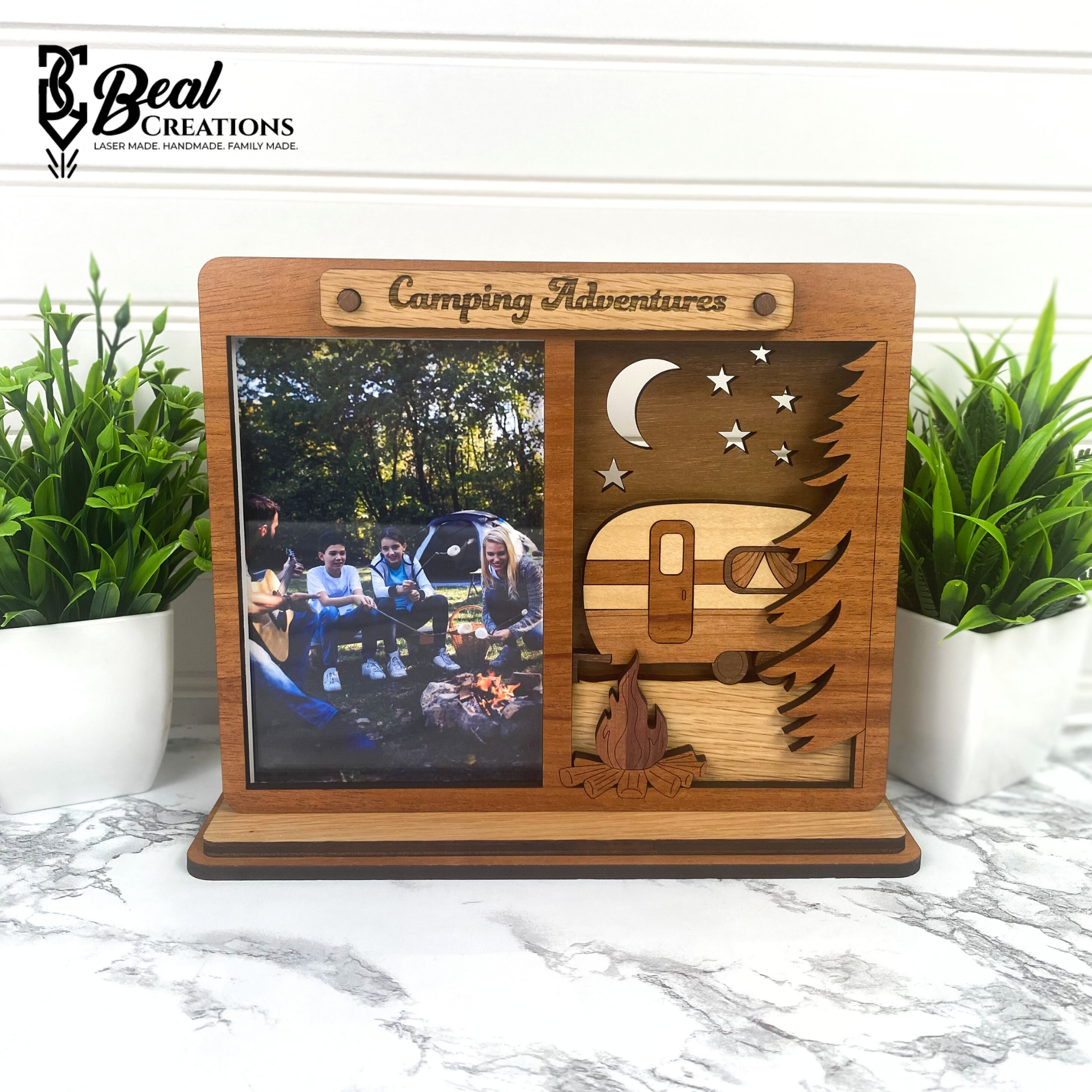 Wooden RV Camping Frame Photo Picture Vacation Gift
