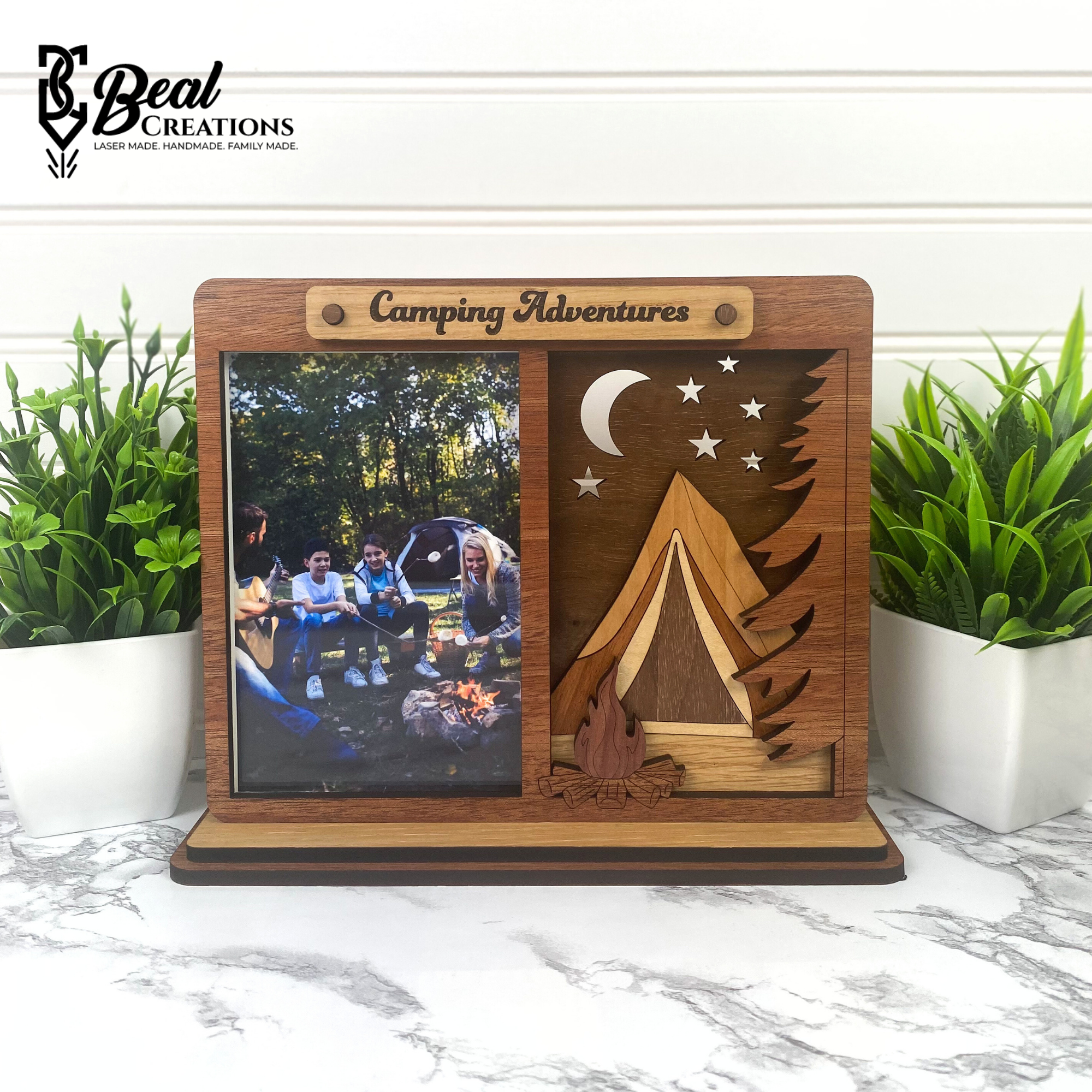 Wooden Tent Camping Frame Photo Picture Vacation Gift