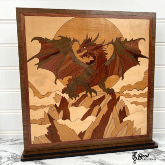 Mini Wooden Dragon Art Shelf Decor Inlay Wood Artisia Marquetry 1