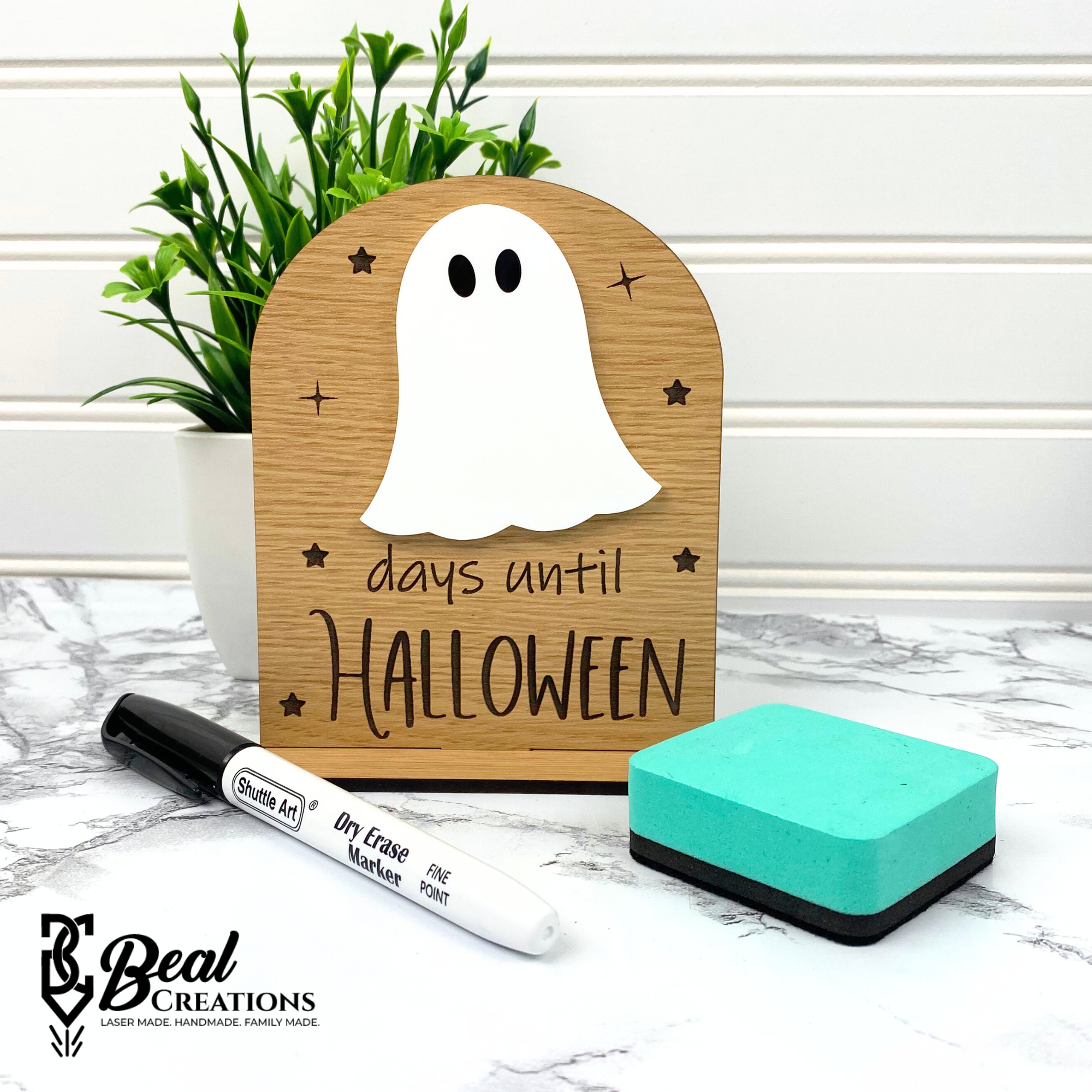 Kids Halloween Countdown Dry Erase Reusable Ghost Theme Days Until Spooky Holiday 2