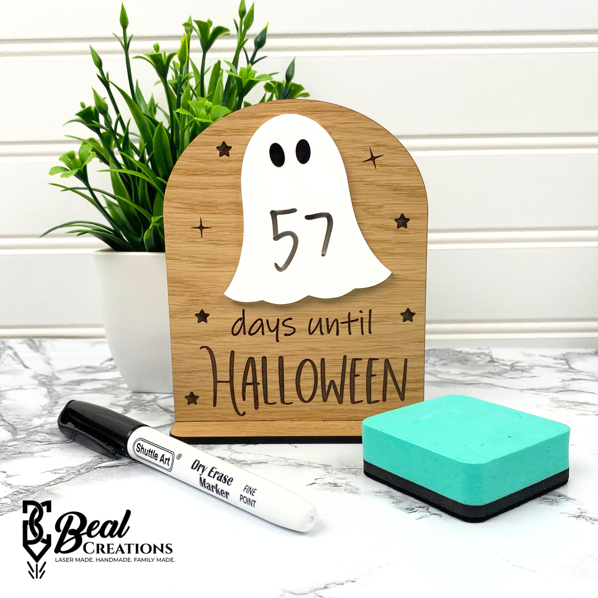Kids Halloween Countdown Dry Erase Reusable Ghost Theme Days Until Spooky Holiday 3