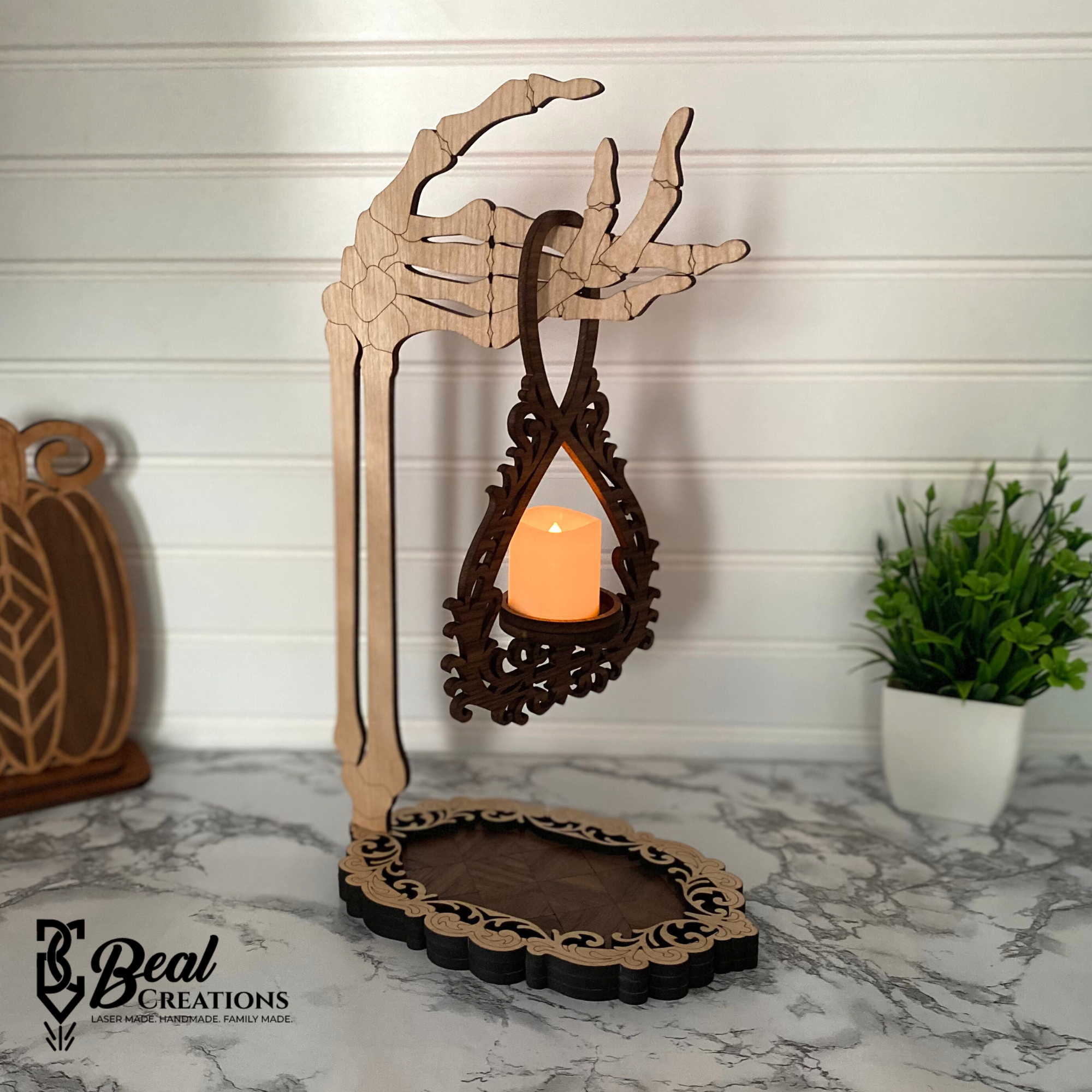 Skeleton Candle Holder Halloween Decoration Spooy Season Fun 3
