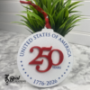United States 250 Years Celebration Ornament America Red White Blue Patriotic 2