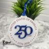 United States 250 Years Celebration Ornament America Red White Blue Patriotic 3